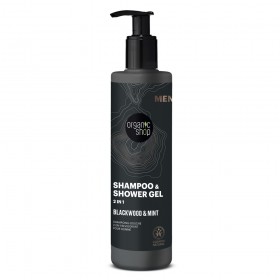 Sampon si gel de dus 2 in 1 Organic Shop Blackwood and Mint 280 ml